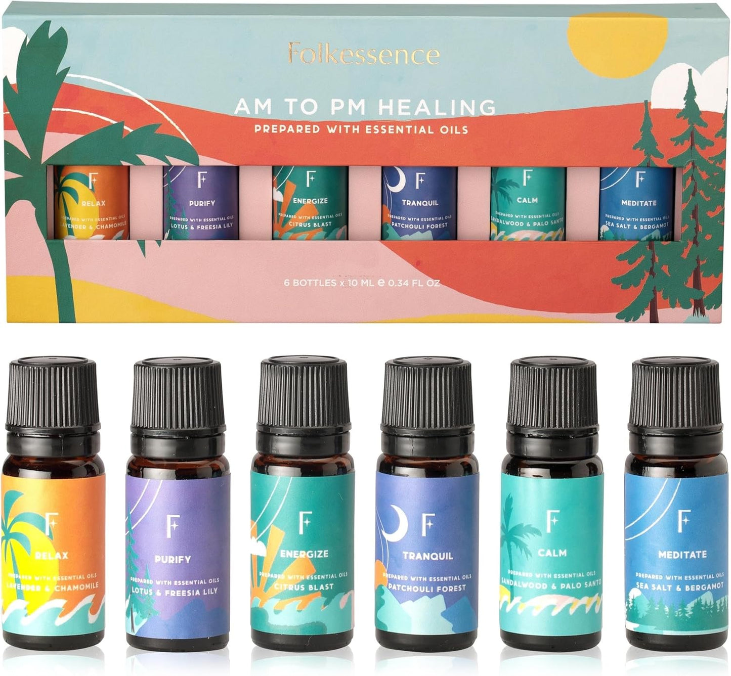 Sleep Essential Oils Set | Pure Essential Oils for Diffusers for Home, Set of 6 Essential Oil Blend or Oil Diffuser Essential Oils - Lavender, Rosemary & Peppermint | Valentines Day Gift