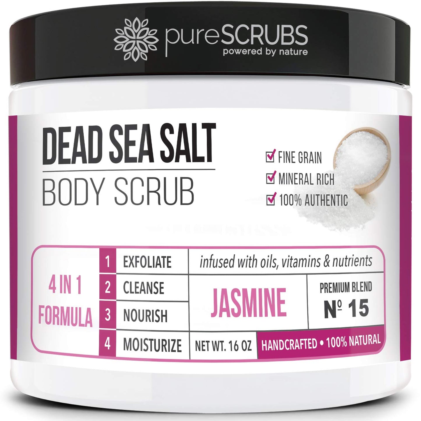 Premium Coconut Body Scrub Set - Large 16Oz Dead Sea Salt Body Scrub with Infused Essential Oils & Nutrients, Includes Wooden Spoon, Loofah & Oatmeal Exfoliating Bar Soap