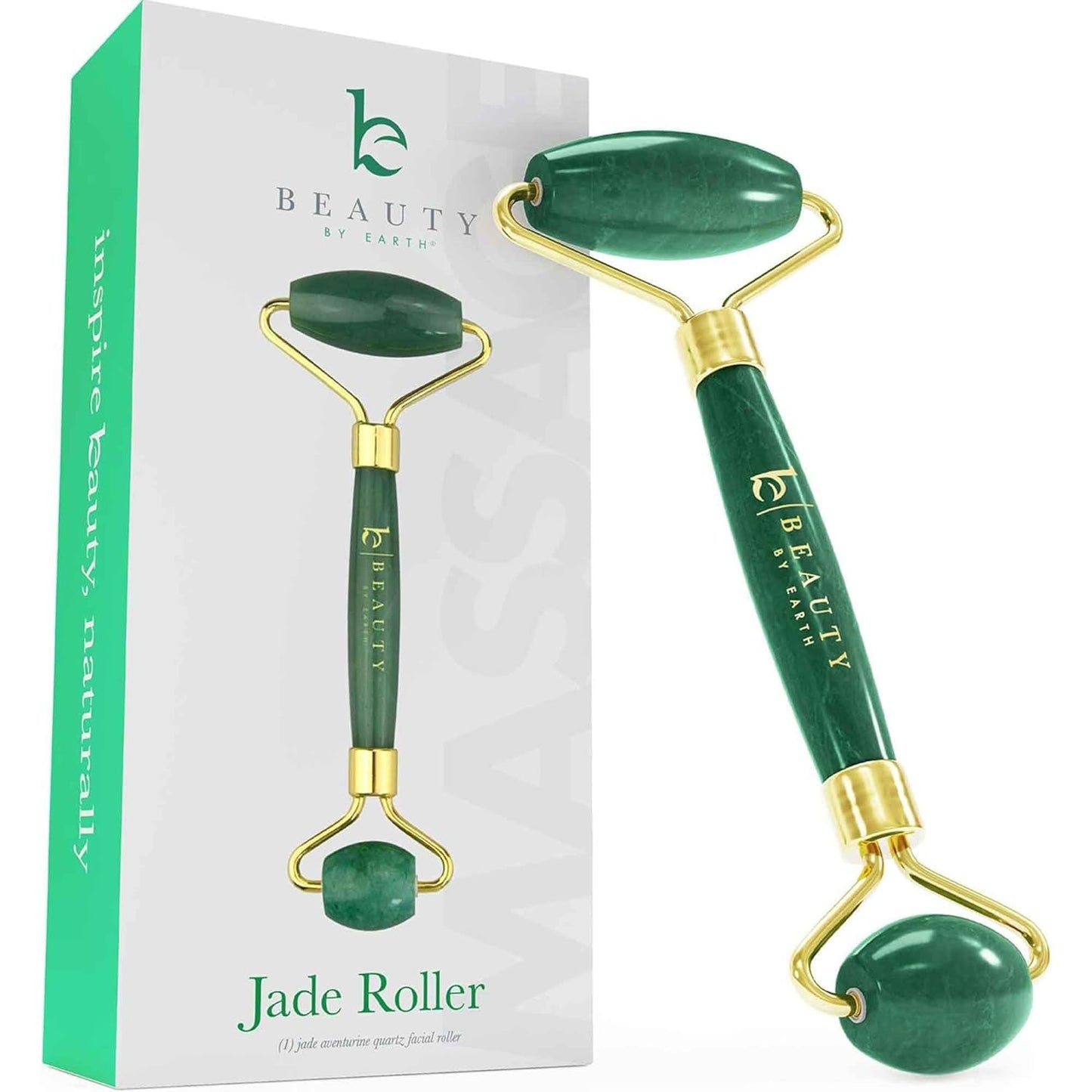 Jade Roller for Face - Smoothes Fine Lines & Wrinkles, Valentines Day Gifts, Face Massager Skin Care Tools with Small Eye Roller for Puffy Eyes, De-Puffing Facial Tool, Self Care Gifts for Women