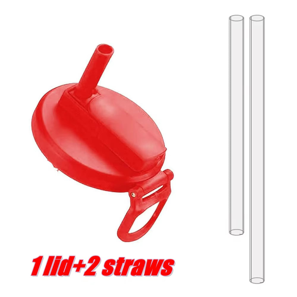 1Pcs Silicone Lid Cover with 2 Straws Reusable Soda Can Lid Portable Canned Beverages Juice Beer Straw Cap for Home Picnic