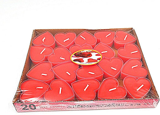 Valentine Candles,Romantic Love Heart-Shaped Smokeless Sweet Scented Candles for Candlelight Dinner Valentine'S Day Wedding Birthday Christmas Party Home Decoration Gift(Red,20Pcs)