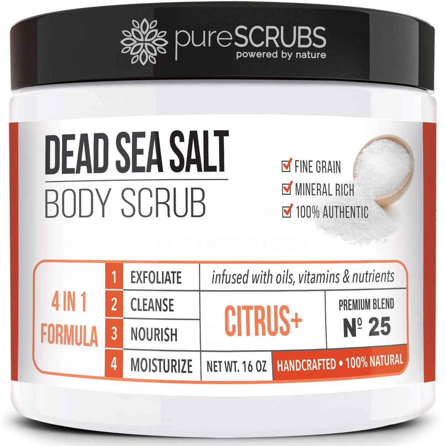 Premium Coconut Body Scrub Set - Large 16Oz Dead Sea Salt Body Scrub with Infused Essential Oils & Nutrients, Includes Wooden Spoon, Loofah & Oatmeal Exfoliating Bar Soap