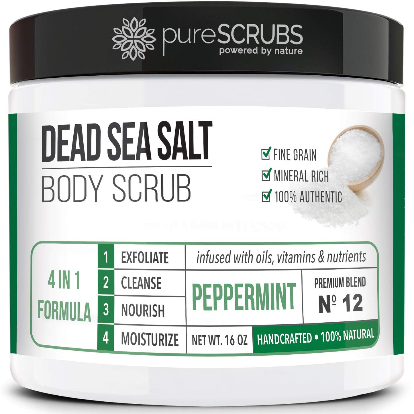 Premium Coconut Body Scrub Set - Large 16Oz Dead Sea Salt Body Scrub with Infused Essential Oils & Nutrients, Includes Wooden Spoon, Loofah & Oatmeal Exfoliating Bar Soap