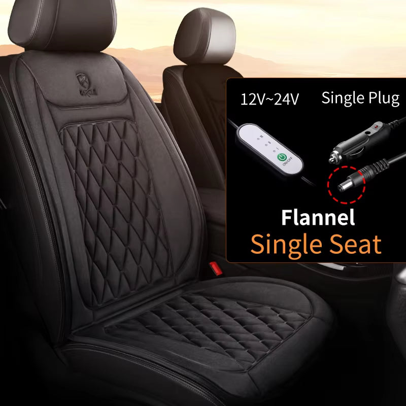 12-24V Heated Car Seat Cover 30' Fast Car Seat Heater Cloth/Flannel Heated Car Seat Protector 25W Seat Heating Cover Car Seat