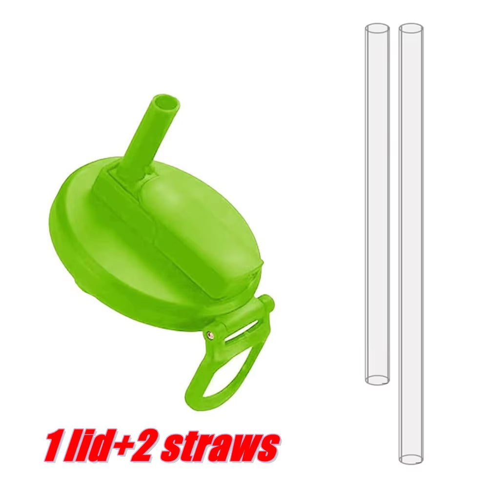 1Pcs Silicone Lid Cover with 2 Straws Reusable Soda Can Lid Portable Canned Beverages Juice Beer Straw Cap for Home Picnic