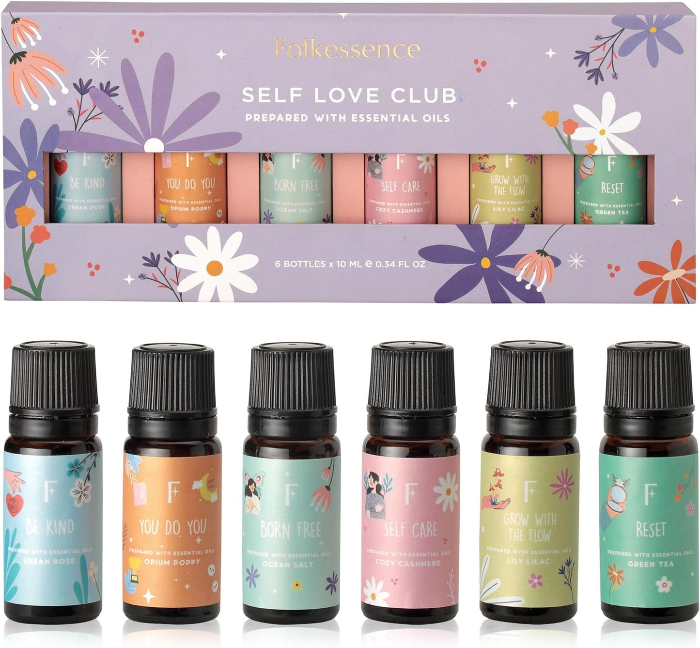 Sleep Essential Oils Set | Pure Essential Oils for Diffusers for Home, Set of 6 Essential Oil Blend or Oil Diffuser Essential Oils - Lavender, Rosemary & Peppermint | Valentines Day Gift